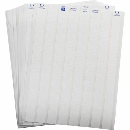 Brady LaserTab Tamper-Evident Polyolefin Lbls 0.25 in H x 0.8 in W White 33/PK LAT-4-410-10